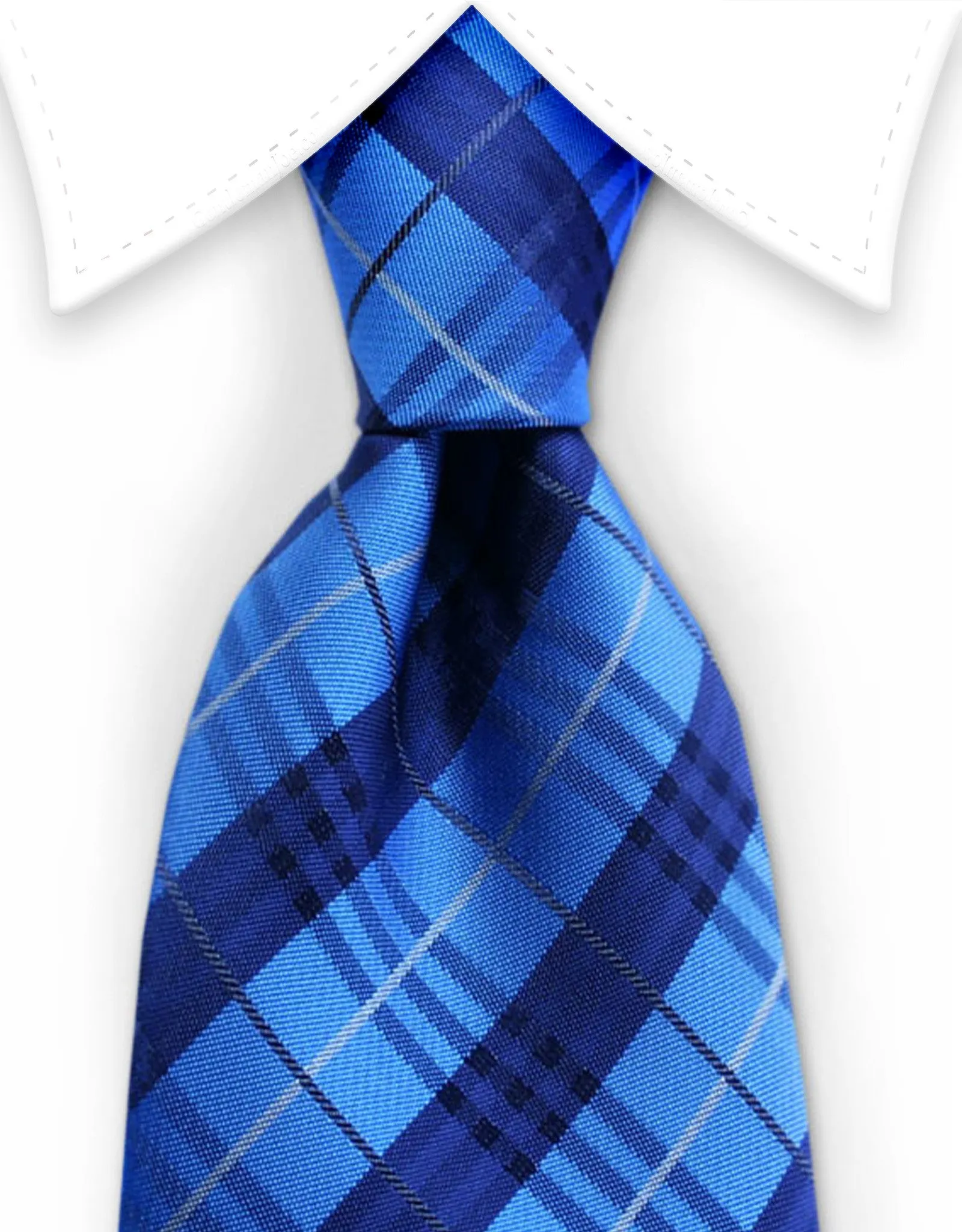 Royal Blue & Navy Plaid Tie