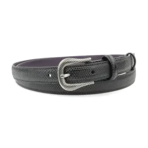 Skinny Navy Carung Texture Etched Prong Belt