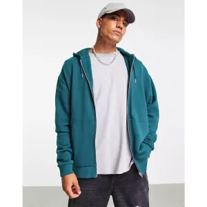 Teal Blue Oversized Zipper Hoodie