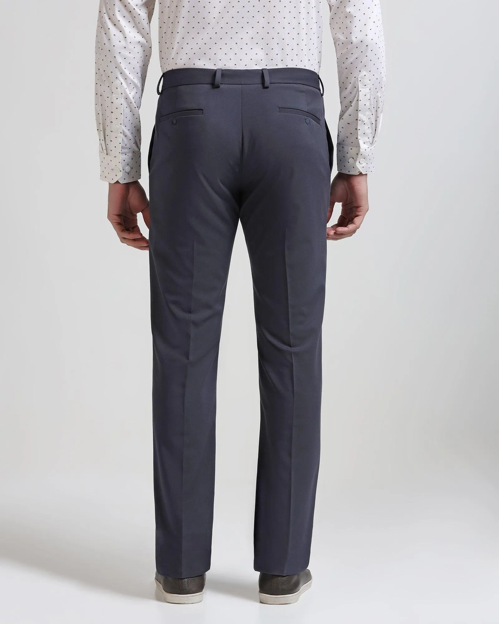 Techpro Slim Comfort B-95 Formal Dark Grey Solid Trouser - Agusta