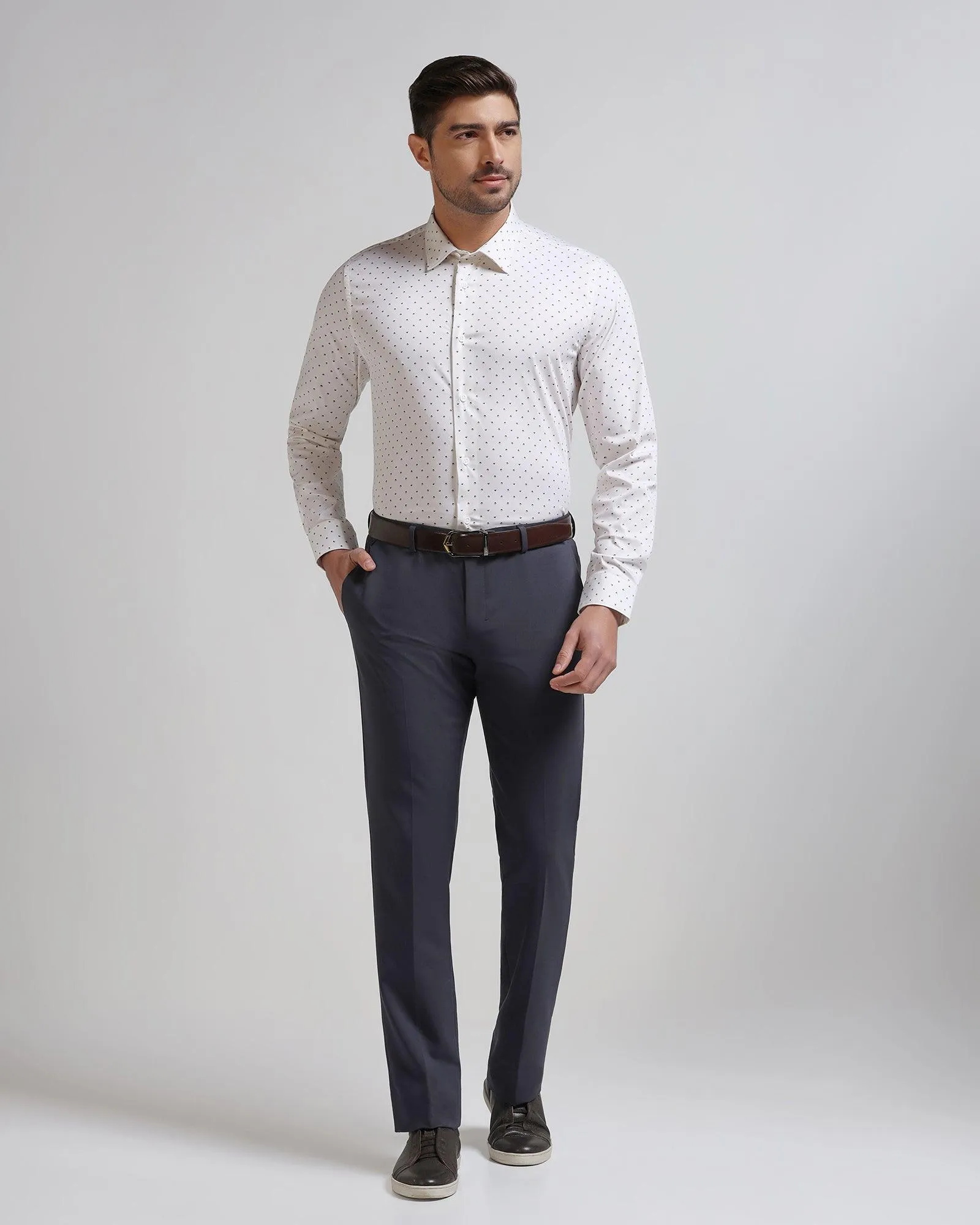 Techpro Slim Comfort B-95 Formal Dark Grey Solid Trouser - Agusta