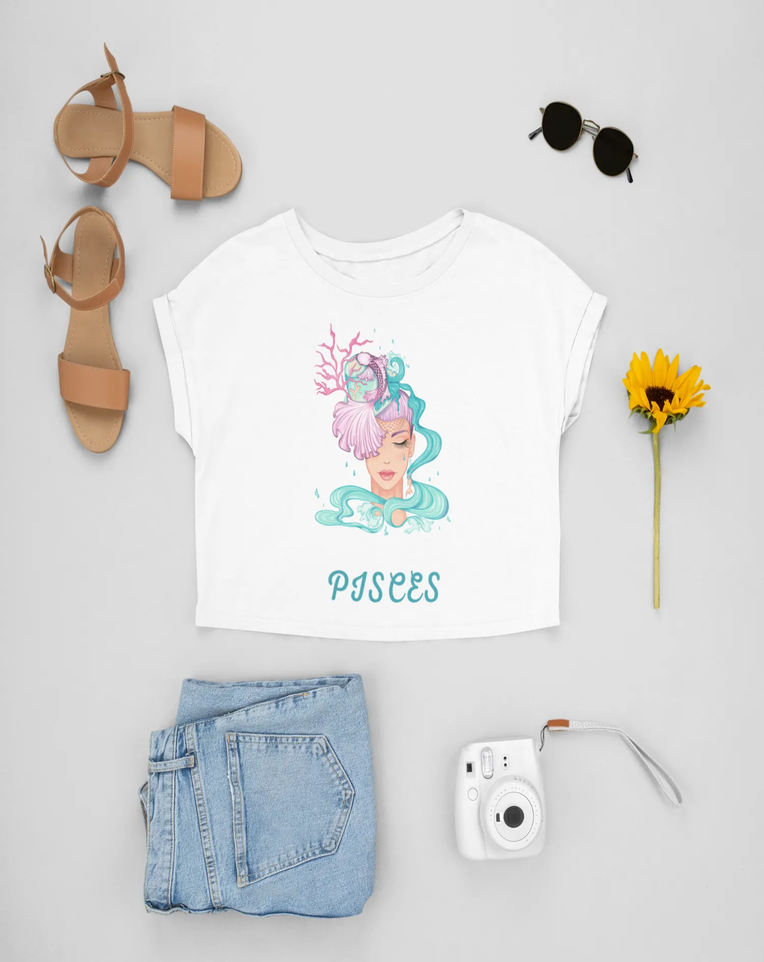 Trendy Women's Stellar Pisces Crop Top