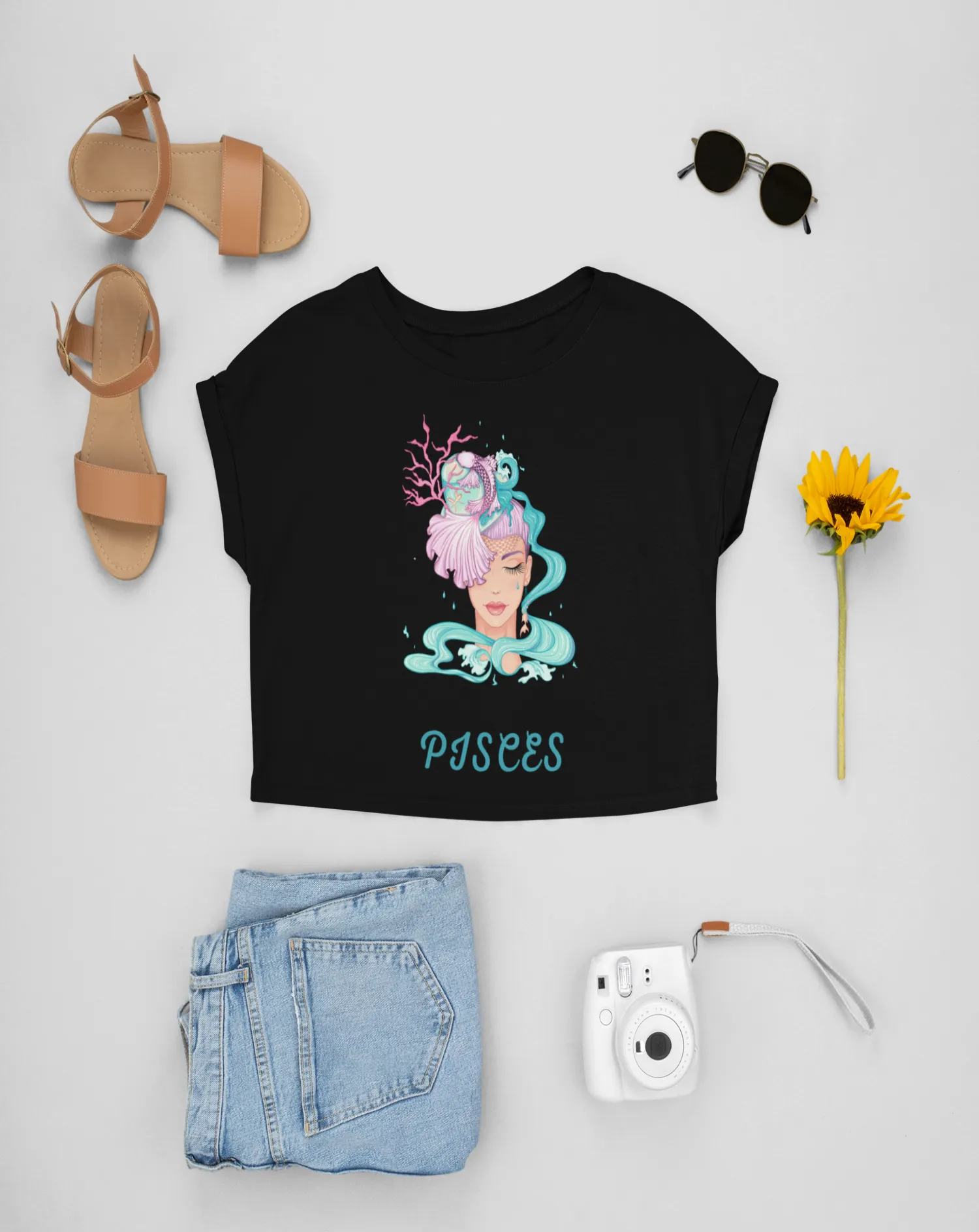 Trendy Women's Stellar Pisces Crop Top