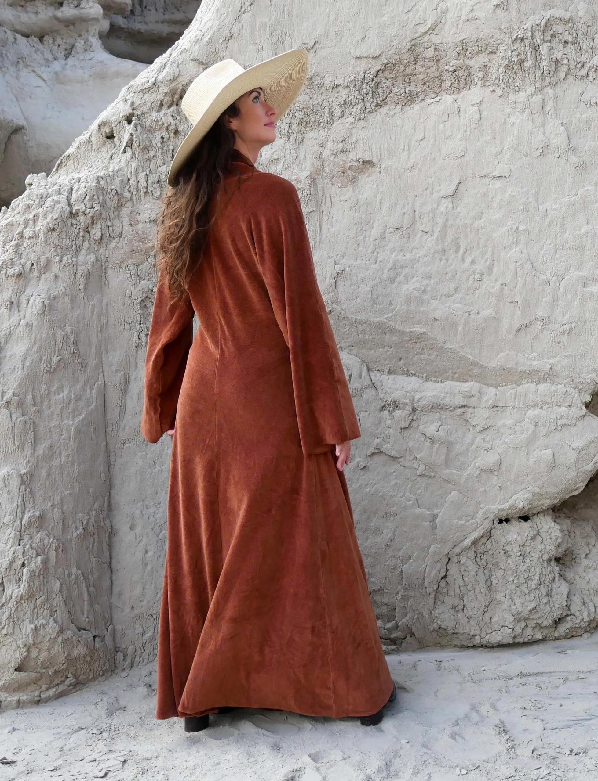 VELOUR Kimono Belted Long Jacket