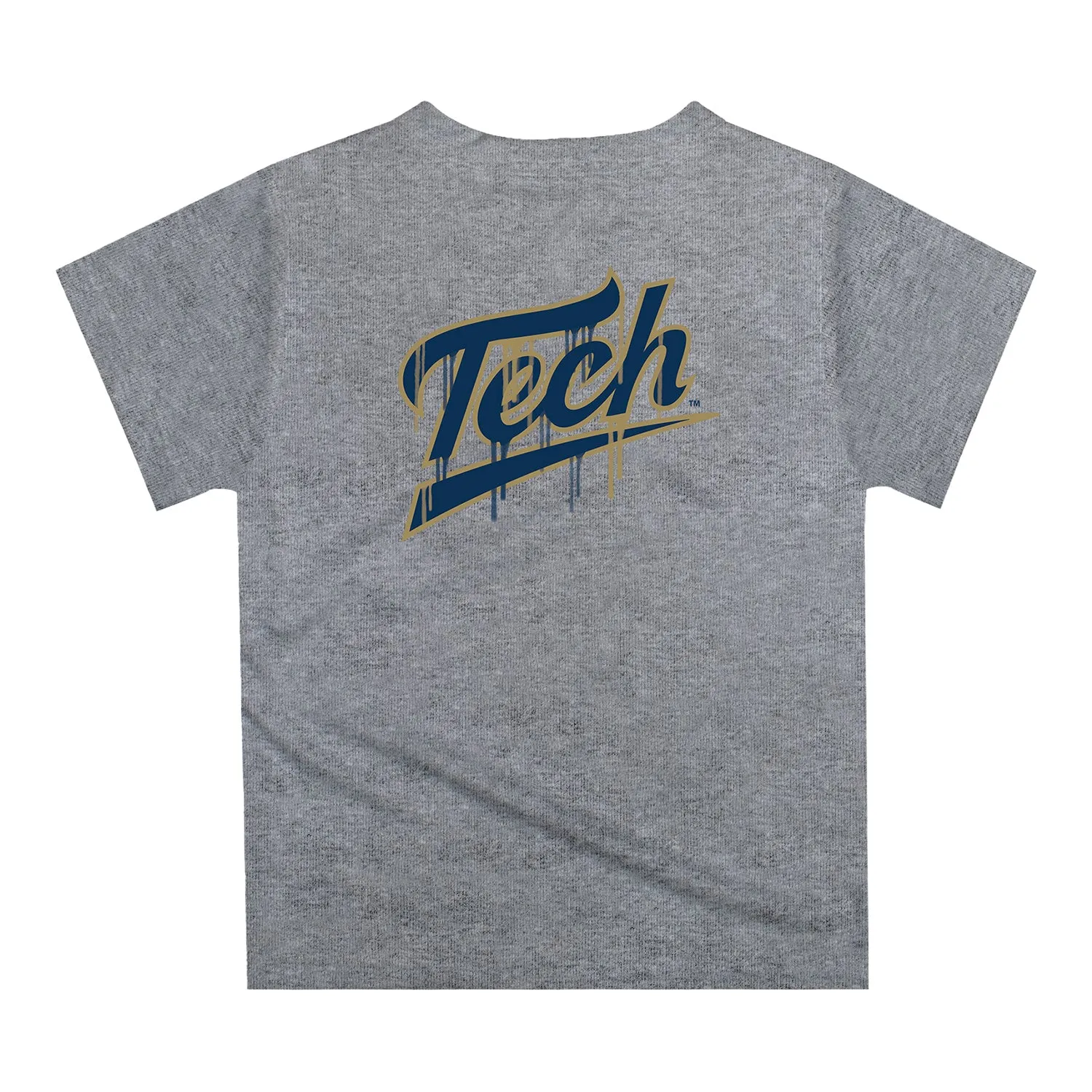 Youth Georgia Tech Yellow Jackets Dripping Baseball Helmet Grey T-Shirt